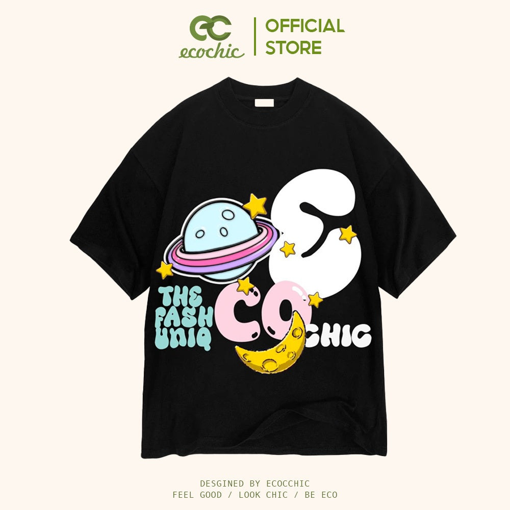 ECOCHIC OUTER-SPACE T-Shirt Tee Local Brand Genuine Unisex Loose Form Oversize Premium Cotton 100% F726 