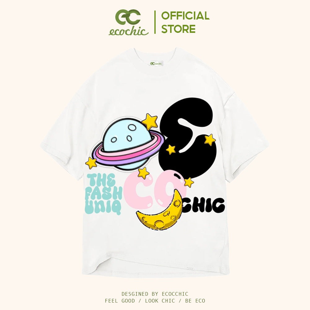 Áo Phông ECOCHIC OUTER-SPACE Tee Local Brand Chính Hãng Unisex Form Rộng Oversize Premium Cotton 100% F726