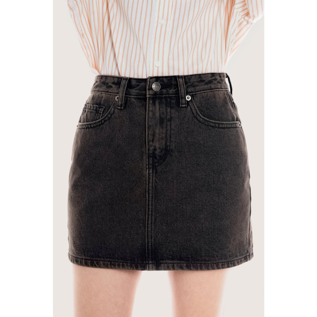 LIBÉ WORKSHOP - Gray above-the-knee jean skirt