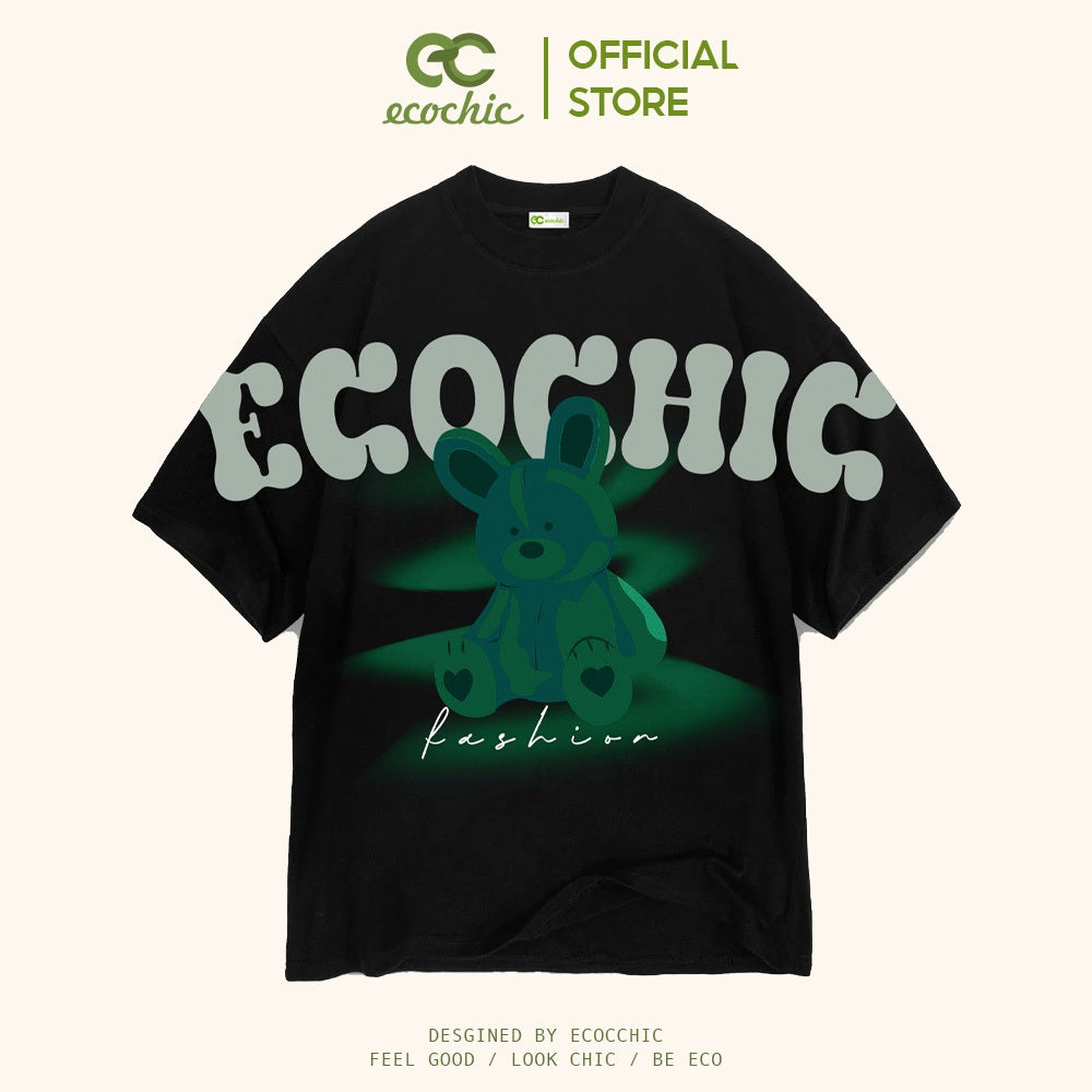 ECOCHIC MONOCHROME RABBIT T-Shirt Tee Local Brand Genuine Unisex Loose Form Oversize Premium Cotton 100% F599 