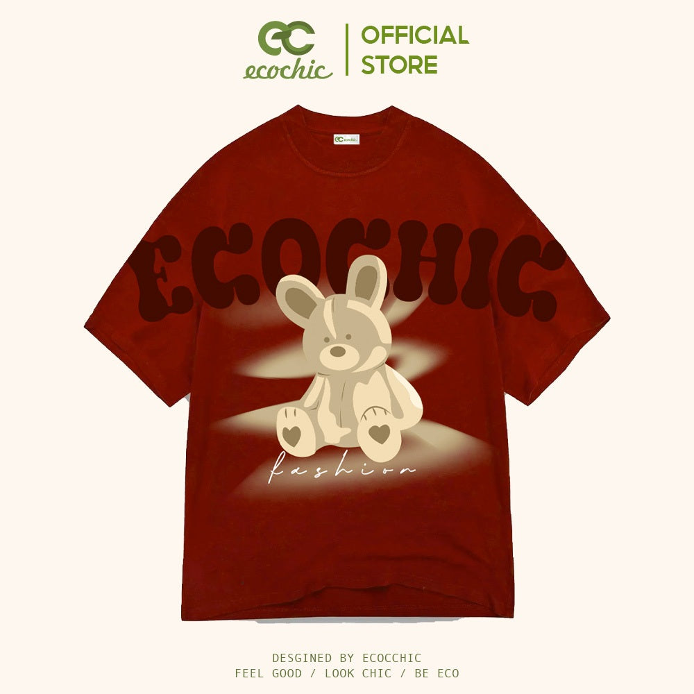 ECOCHIC MONOCHROME RABBIT T-Shirt Tee Local Brand Genuine Unisex Loose Form Oversize Premium Cotton 100% F599 