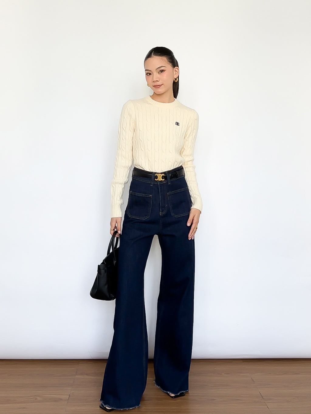 Quần Jeans Lưng Cao Ống Đứng Suông Siêu Dài Francis | 3815 | Lana Official