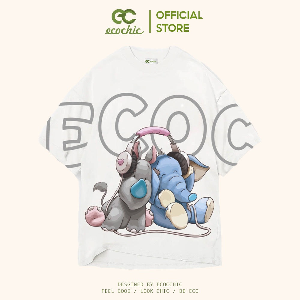 ECOCHIC BEAR ELEPHANT Tee Local Brand Authentic Unisex Oversize Premium Cotton 100% F746