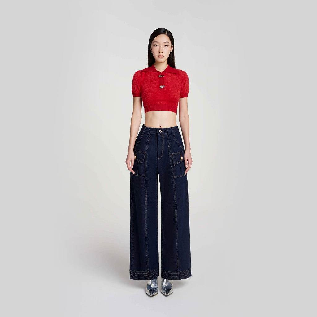 DEAR JOSÉ - Quần dài ống đứng Vegas vải denim xanh navy