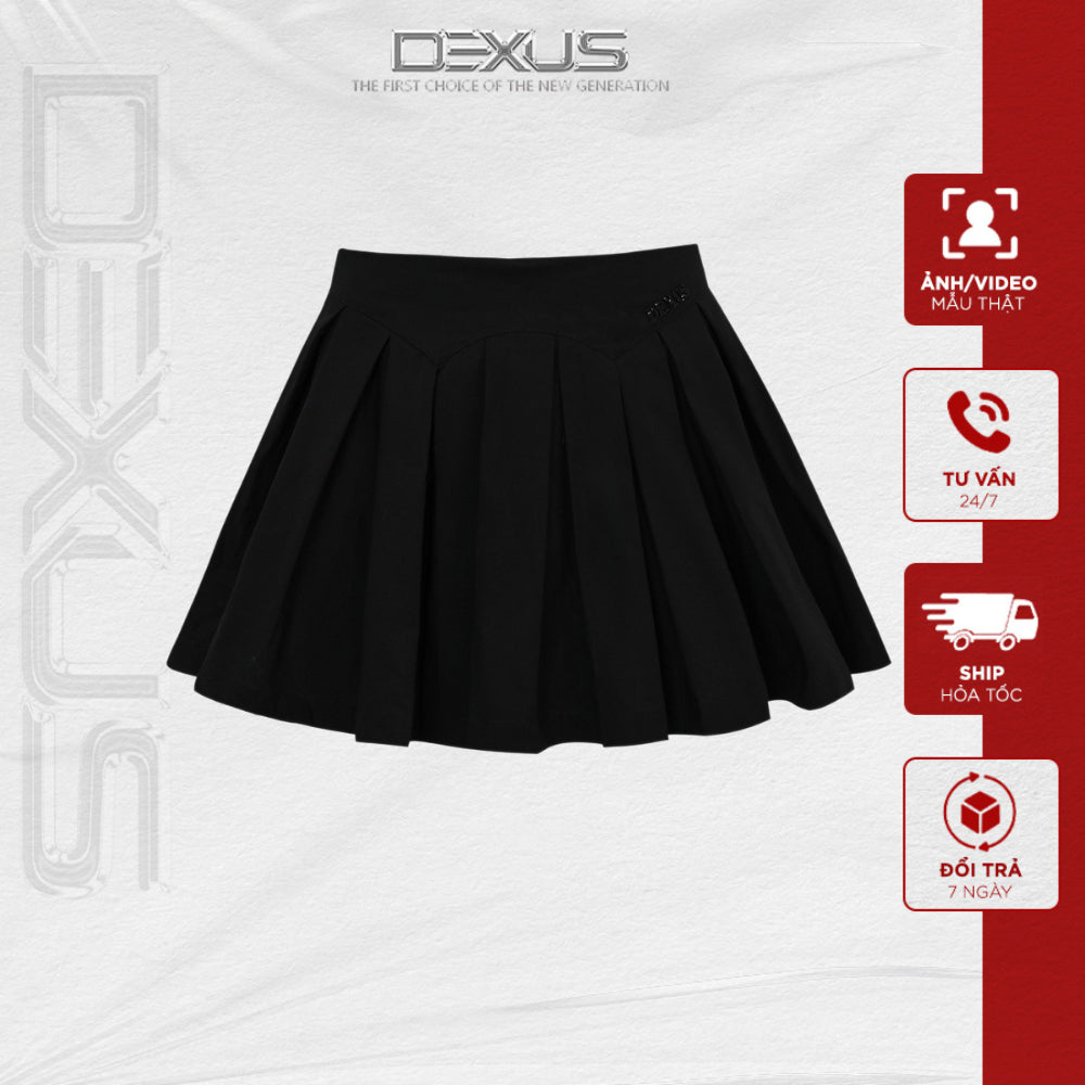 Women's Black Pleated Skirt SURI SKIRT Basic From Extremely Beautiful Hack Shape _DXCV140336