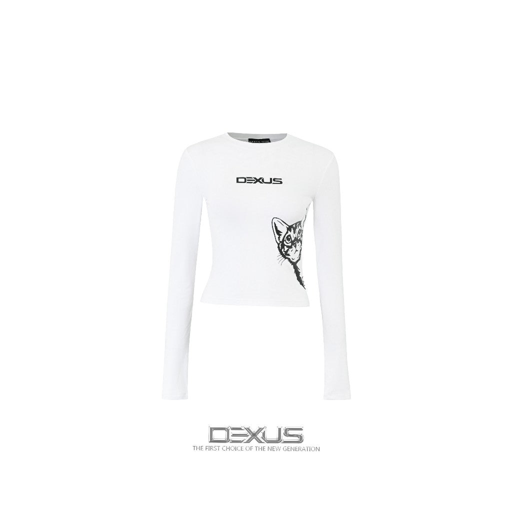 Women's Long-Sleeved Body T-Shirt FLYING CAT WITH DEXUS_DXA140204