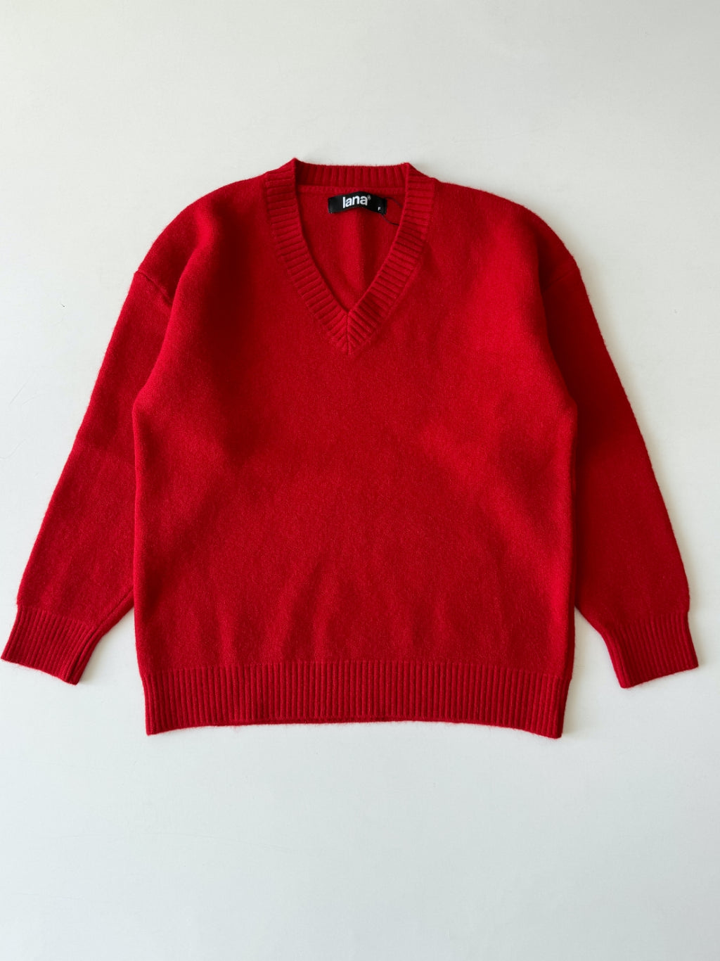 Loose-fitting Red Cardigan Sweater | 4139 | Lana Official