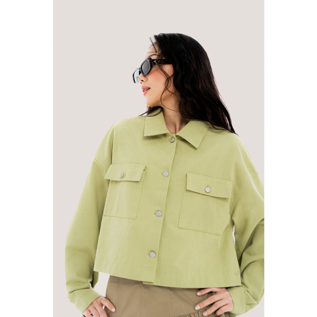 LIBÉ WORKSHOP - Green loose khaki jacket