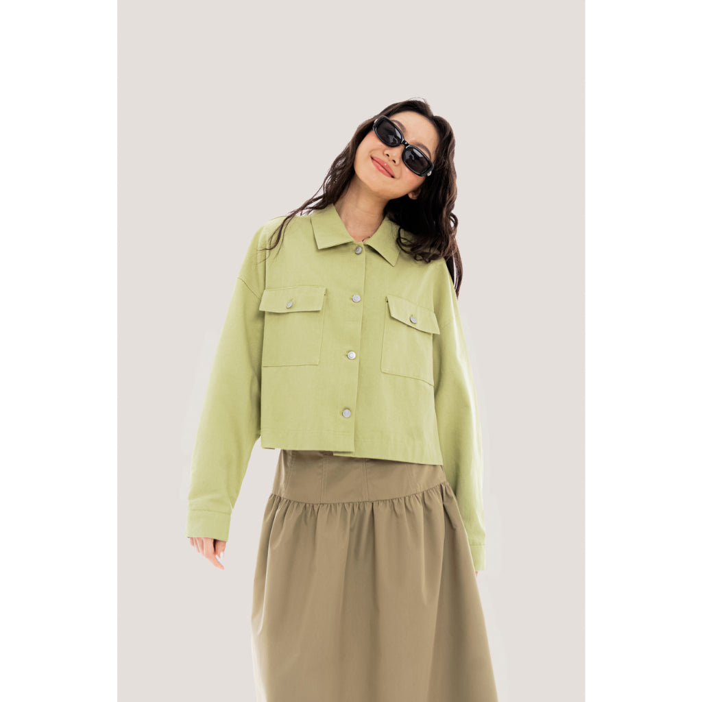 LIBÉ WORKSHOP - Green loose khaki jacket