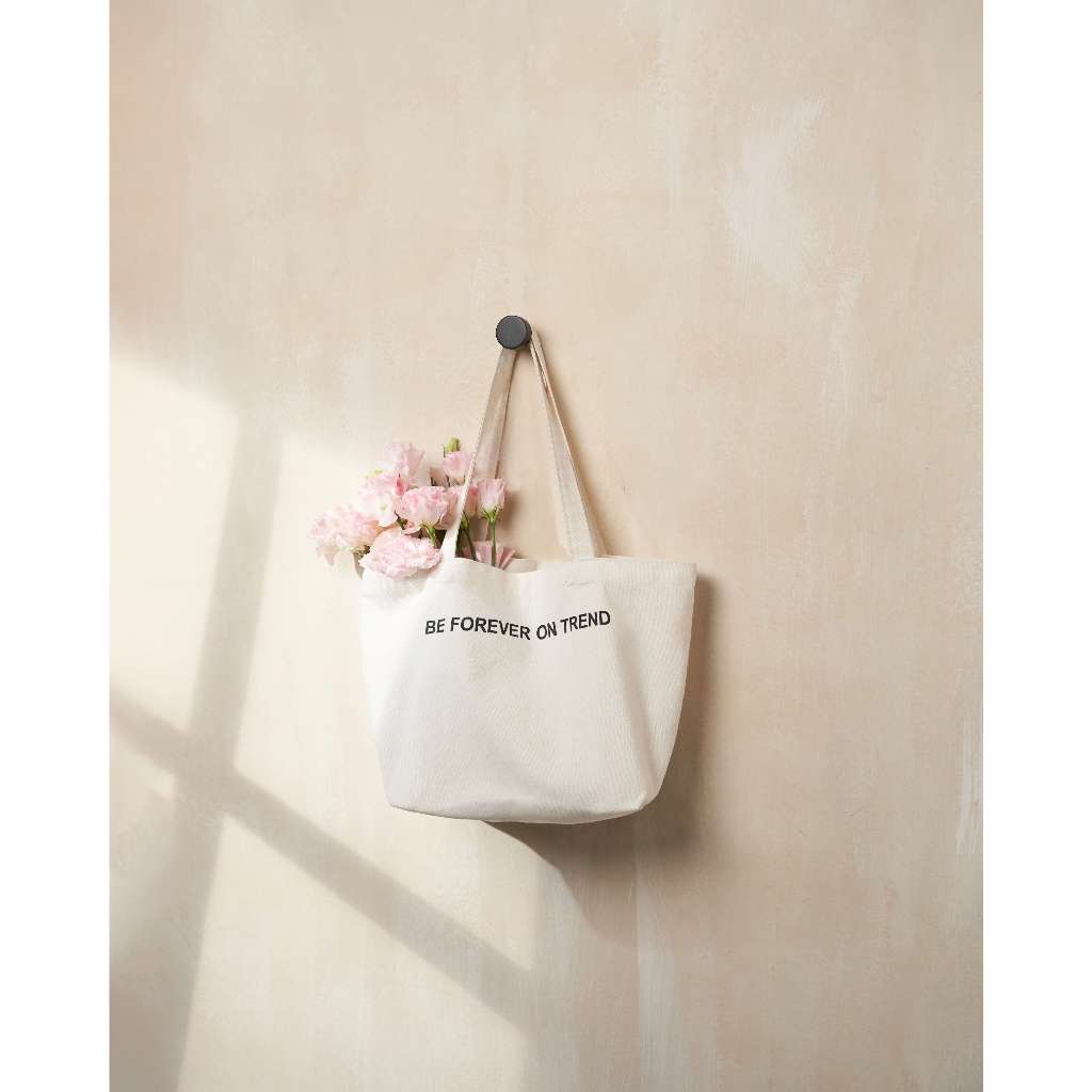 Túi Vải Canvas (màu trắng) MONO TALK chữ in Canvas Tote Bag P10003F