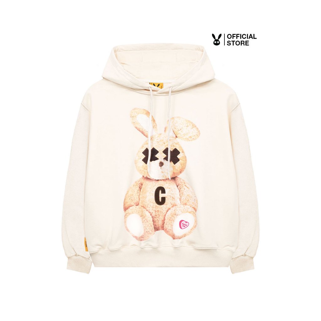 Áo Khoác Nỉ Bad Rabbit LOVEABLE RABBIT HOODIE CREAM - Local Brand Chính Hãng