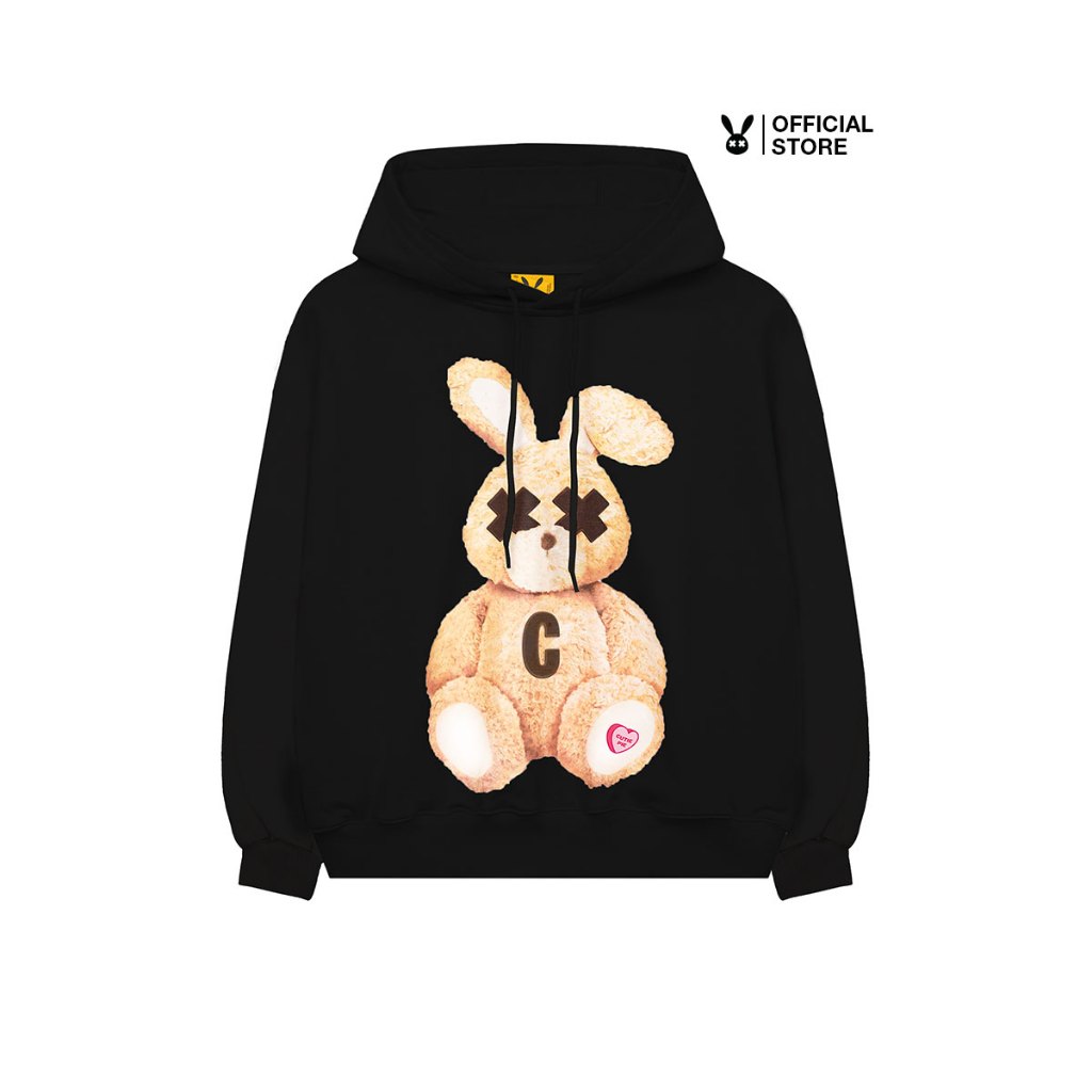 Áo Khoác Nỉ Bad Rabbit LOVEABLE RABBIT HOODIE BLACK - Local Brand Chính Hãng