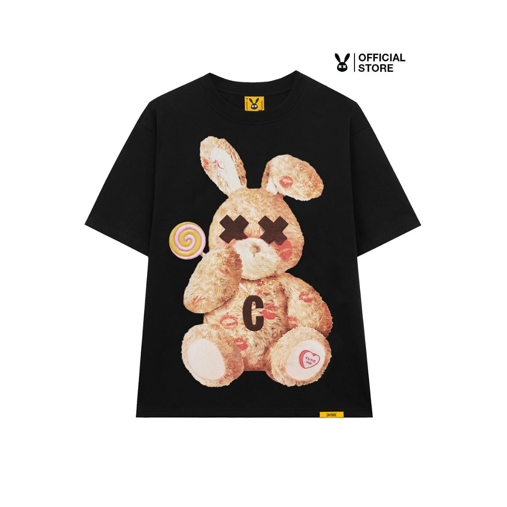 Áo Thun Unisex Bad Rabbit KISS ME RABBIT TEE BLACK 100% Cotton - Local Brand Chính Hãng