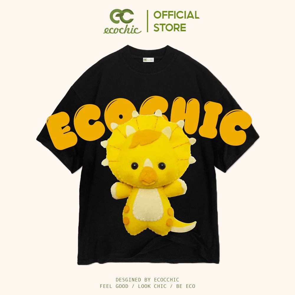 ECOCHIC DINOSAUR T-Shirt Tee Local Brand Genuine Unisex Loose Form Oversize Premium Cotton 100% F838 