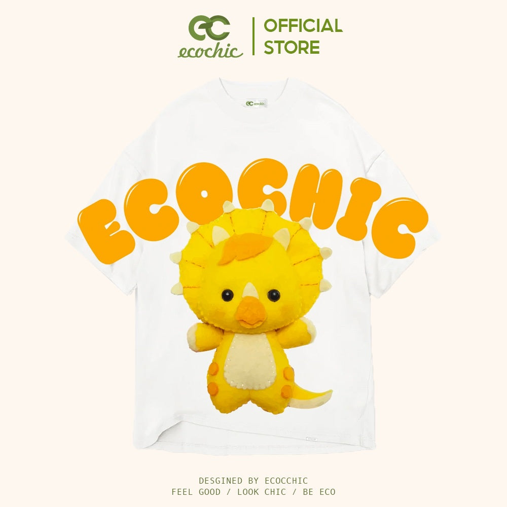 ECOCHIC DINOSAUR T-Shirt Tee Local Brand Genuine Unisex Loose Form Oversize Premium Cotton 100% F838 