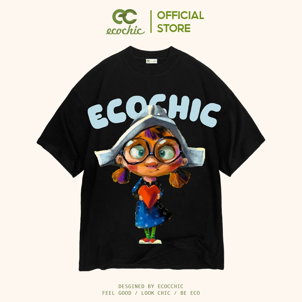 ECOCHIC GIRL T-Shirt Tee Local Brand Genuine Unisex Loose Form Oversize Premium Cotton 100% F852 