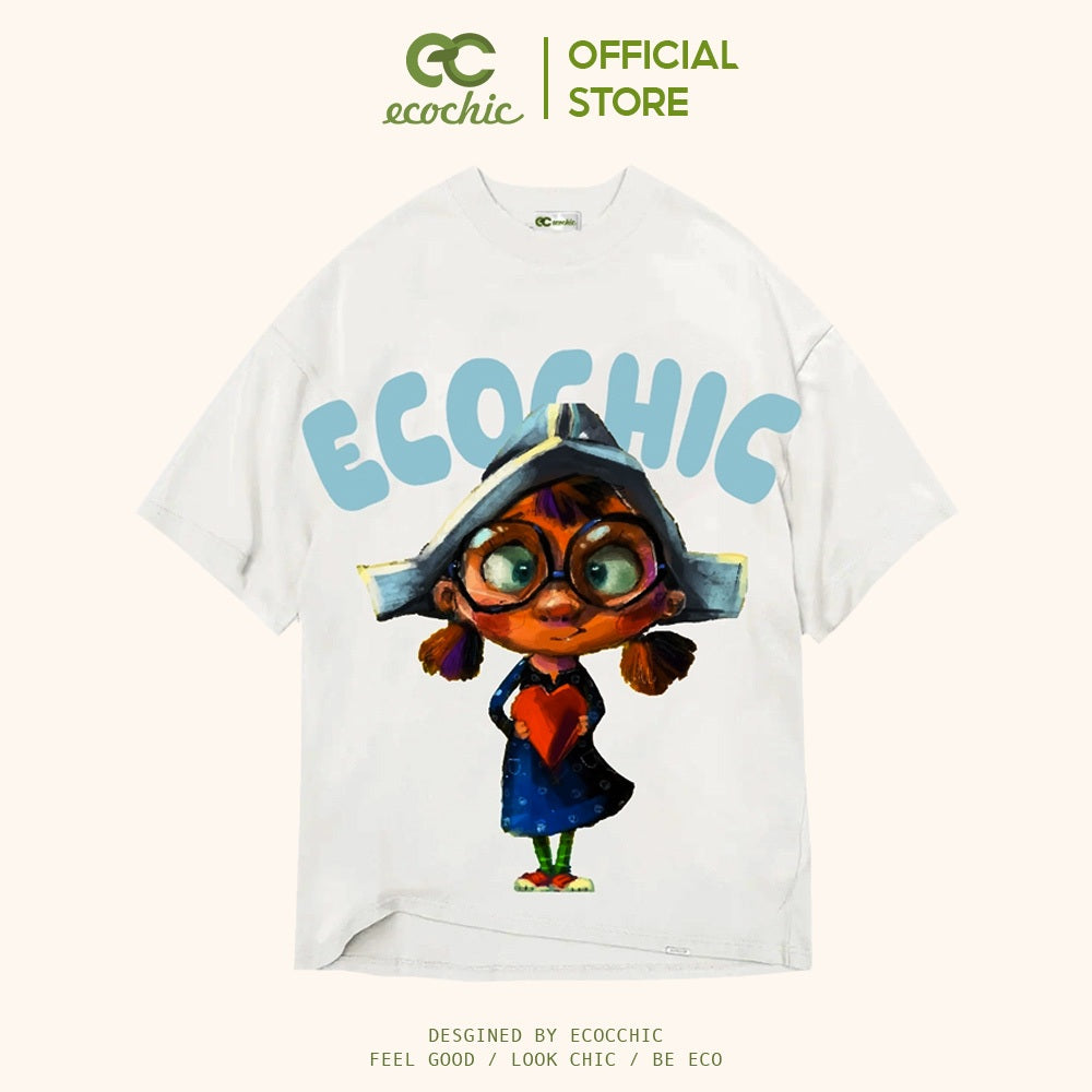 ECOCHIC GIRL T-Shirt Tee Local Brand Genuine Unisex Loose Form Oversize Premium Cotton 100% F852 