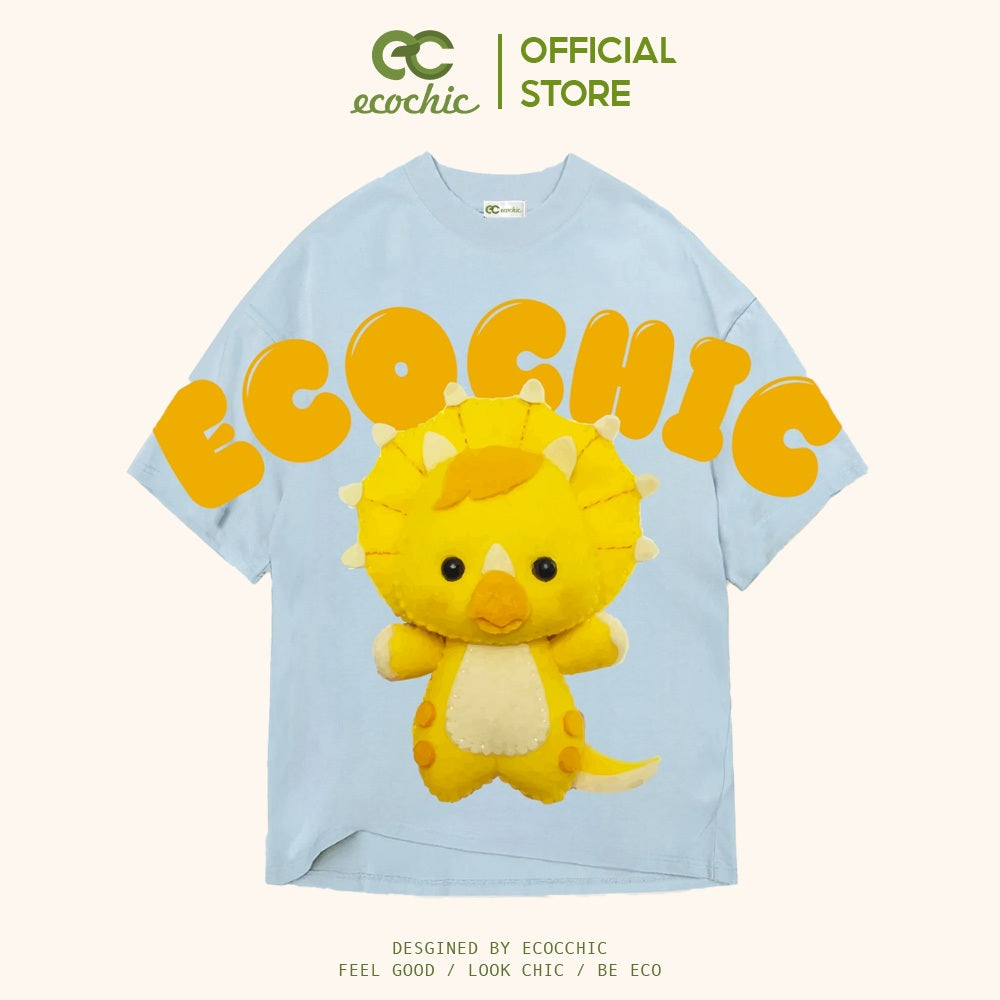 ECOCHIC DINOSAUR T-Shirt Tee Local Brand Genuine Unisex Loose Form Oversize Premium Cotton 100% F838 