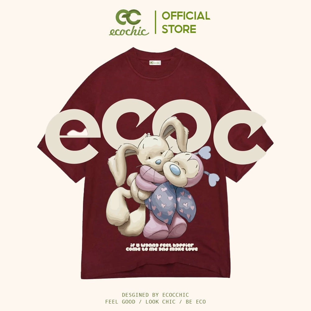 ECOCHIC BFF HUGGING Tee Local Brand Authentic Unisex Oversize Premium Cotton 100% F792