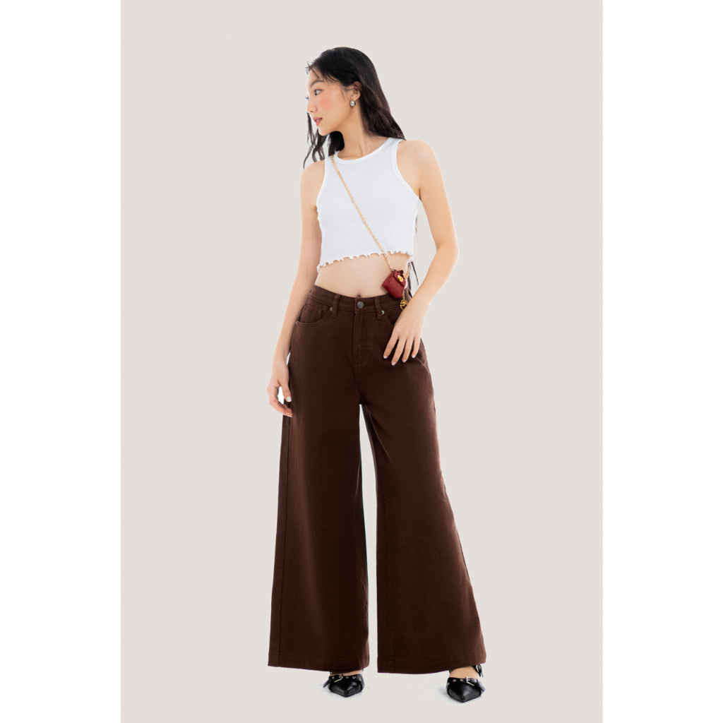 LIBÉ WORKSHOP - Brown wide leg jeans