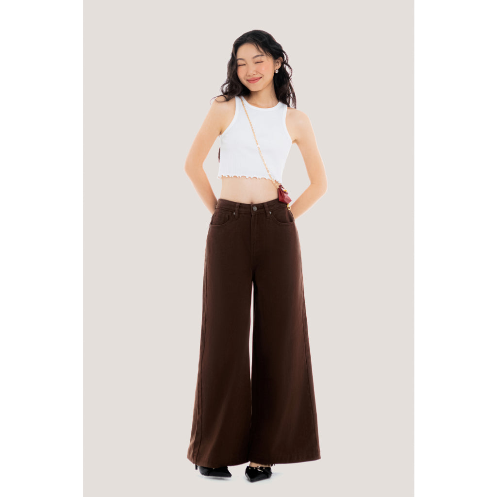 LIBÉ WORKSHOP - Brown wide leg jeans