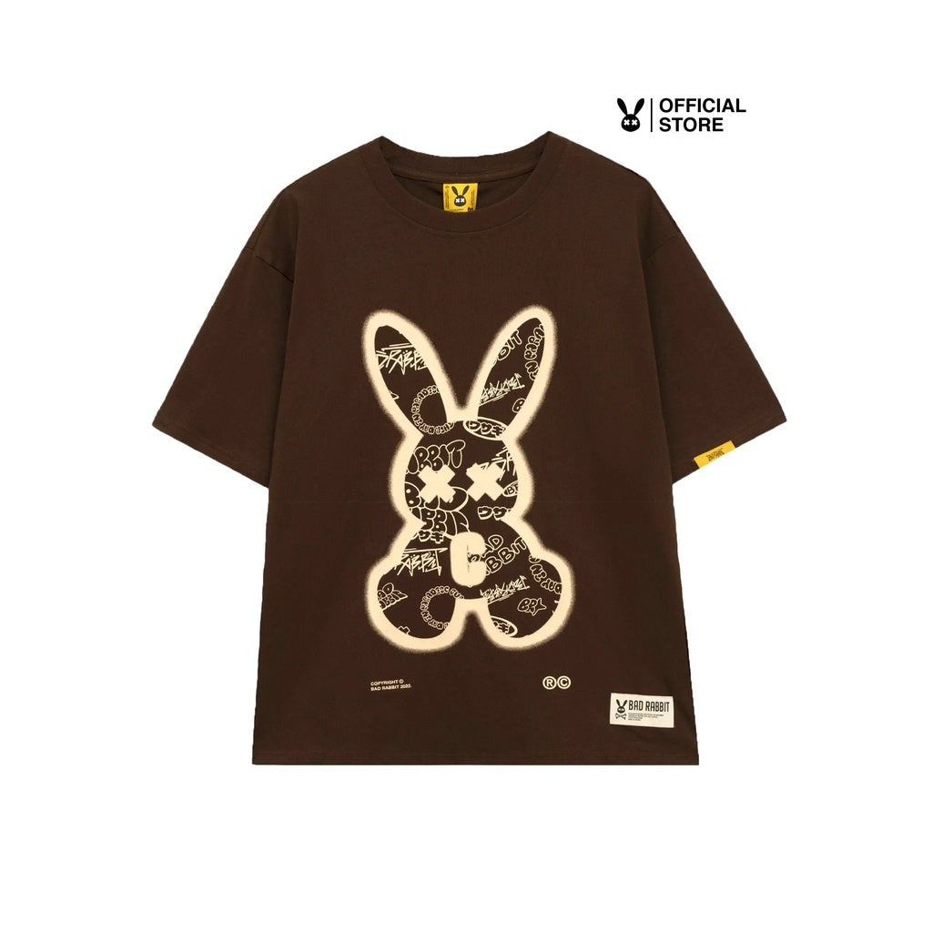 Áo Thun Unisex Bad Rabbit BROWN SPRAY RABBIT 100% Cotton - Local Brand Chính Hãng