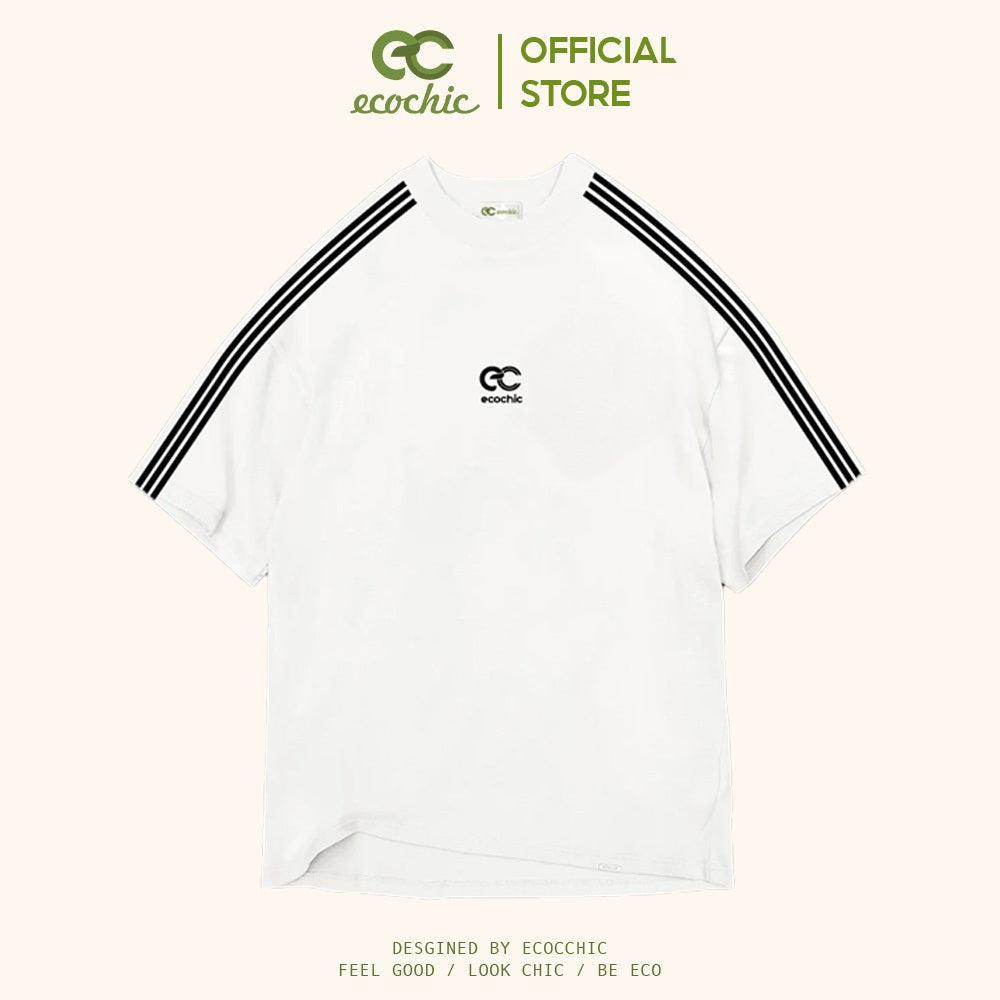 ECOCHIC LINE LOGO BASIC T-Shirt Tee Local Brand Genuine Unisex Loose Form Oversize Premium Cotton 100% F876 