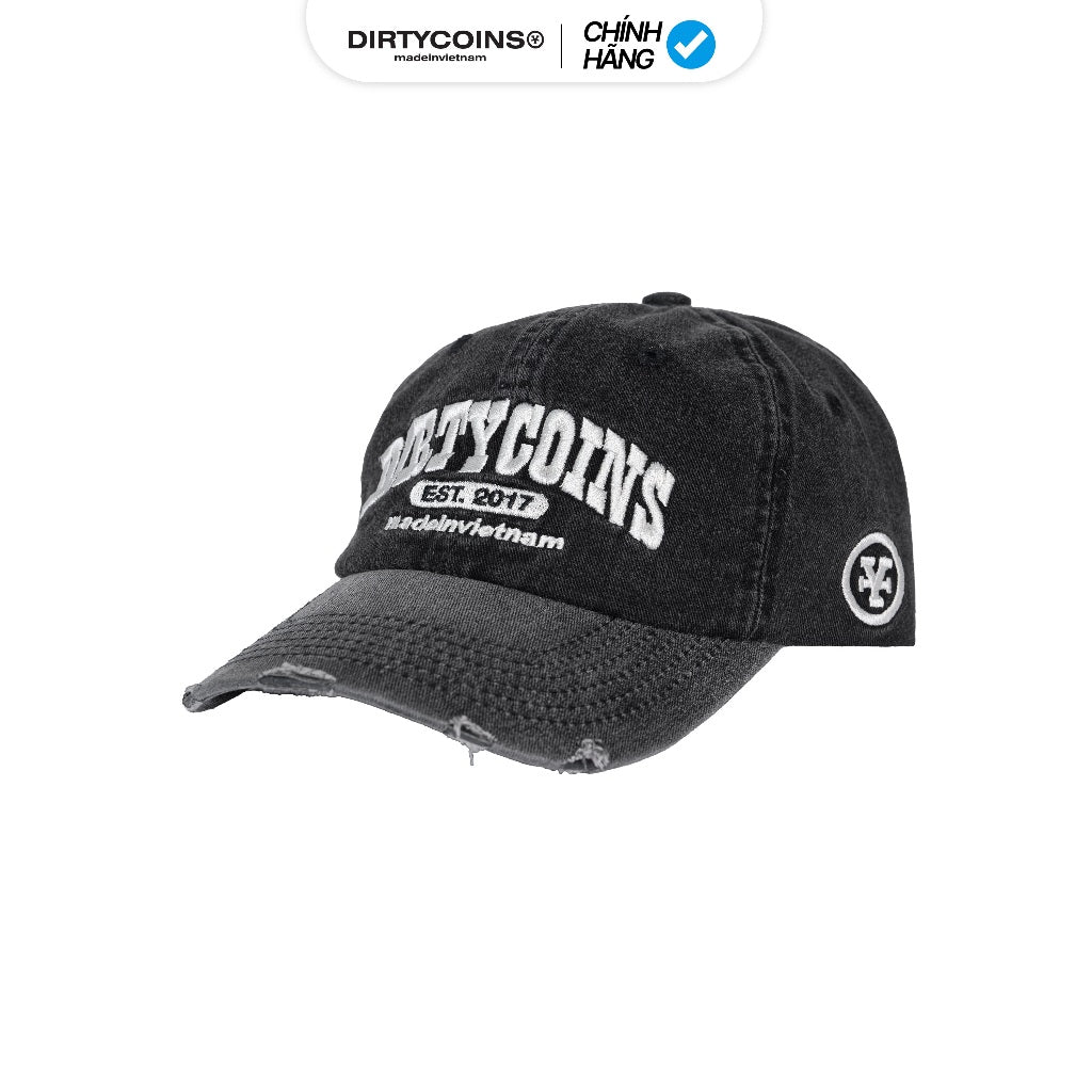 DirtyCoins Logo University Denim Cap - Black