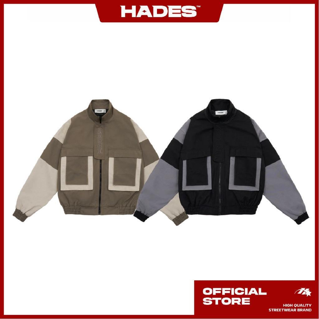 Unisex Long Sleeve Khaki LOOMING ZIP JACKET - Genuine HADES Brand