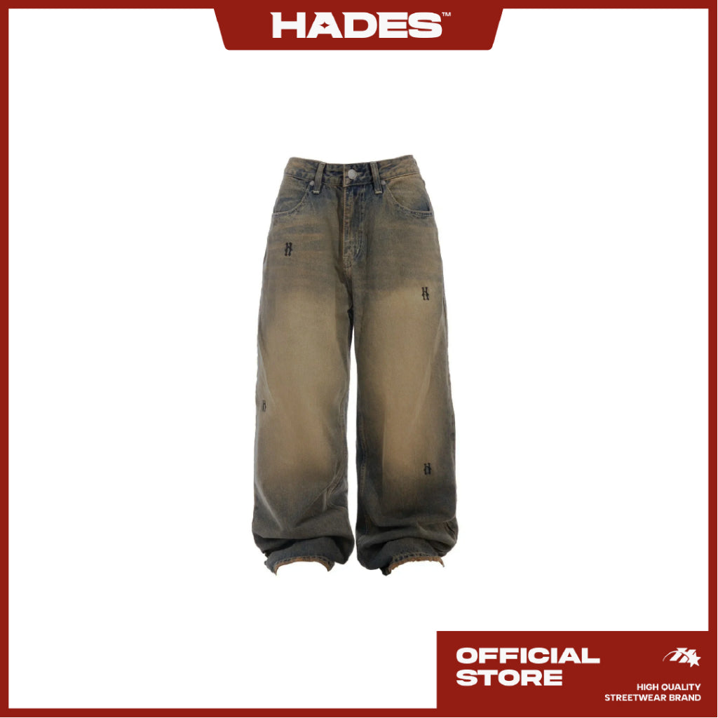 Quần Dài Unisex Vải Jean ARTHON WASHED LOOSE JEANS - HADES Brand Chính Hãng