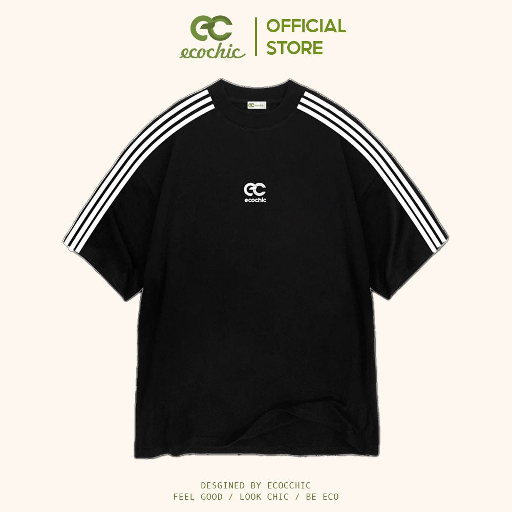 ECOCHIC LINE LOGO BASIC T-Shirt Tee Local Brand Genuine Unisex Loose Form Oversize Premium Cotton 100% F876 