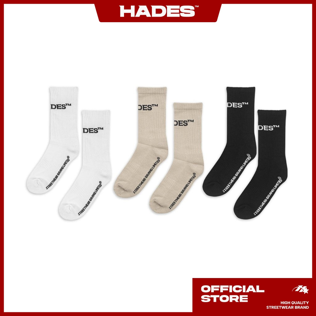 Vớ Unisex 100% Cotton LOGO SOCKS HADES Brand Chính Hãng