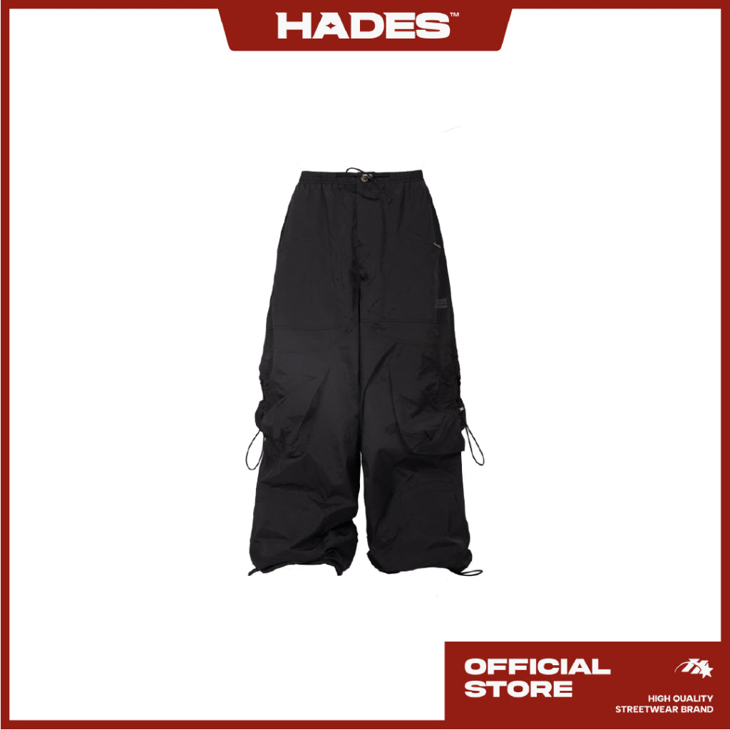 WAVELENGTH PARACHUTE PANTS Unisex BLACK PANTS - Genuine HADES Brand