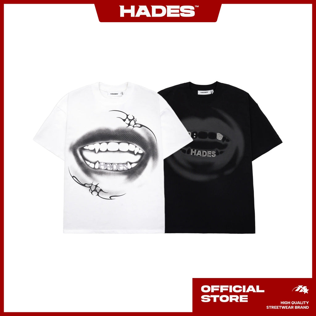 UNISEX FANG TEE SLEEVED T-SHIRT 100% COTTON - GENUINE HADES BRAND