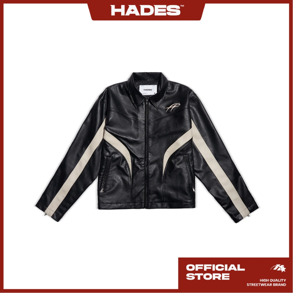 UNISEX AQUILINE LEATHER JACKET LONG-SLEEVE LEATHER JACKET - GENUINE HADES BRAND