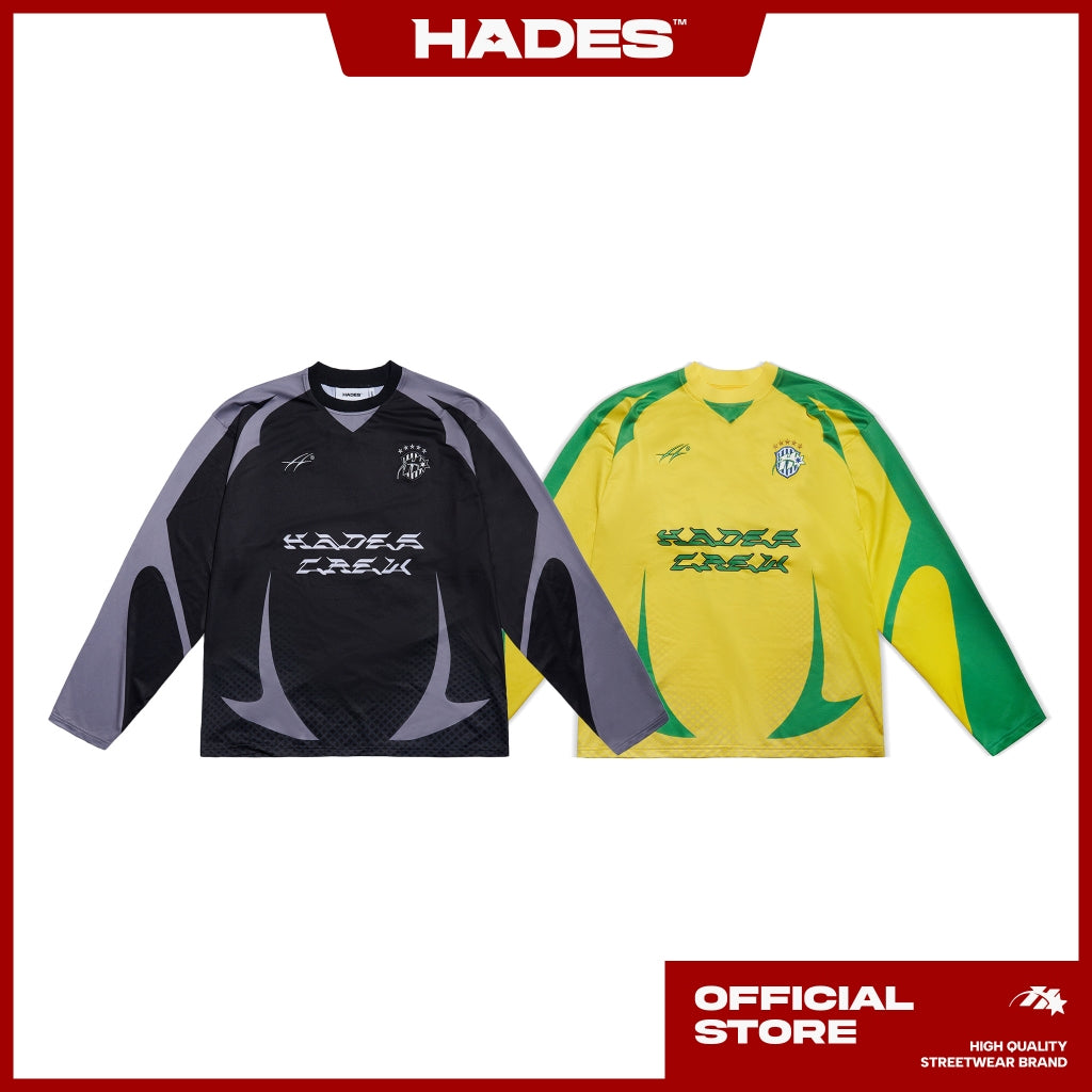 Unisex Long Sleeve T-shirt HADES FOOTBALL JERSEY 4-way poly elastic fabric - Genuine HADES Brand