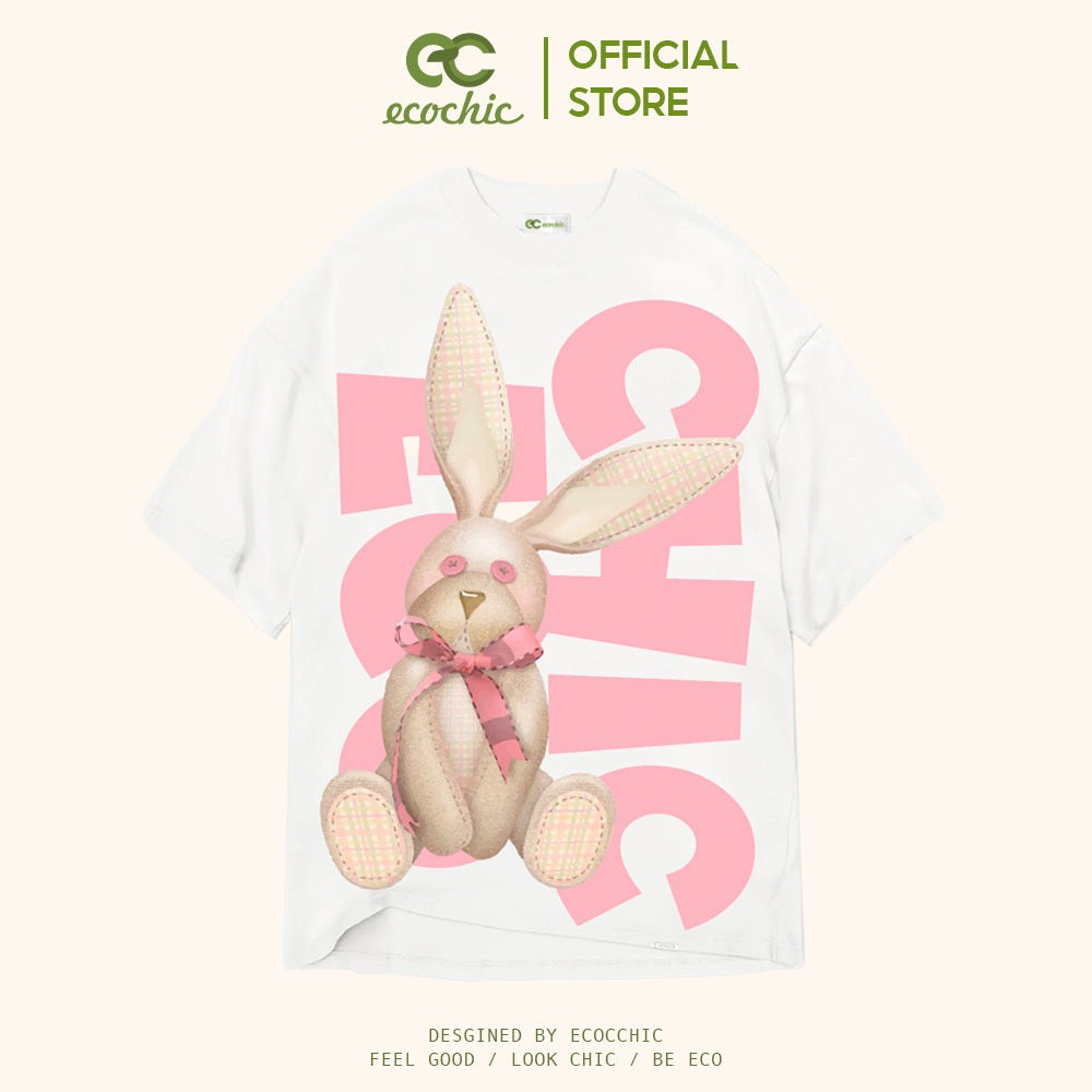 ECOCHIC CARAMEL BUNNY T-Shirt Tee Local Brand Genuine Unisex Loose Form Oversize Premium Cotton 260gsm F905 