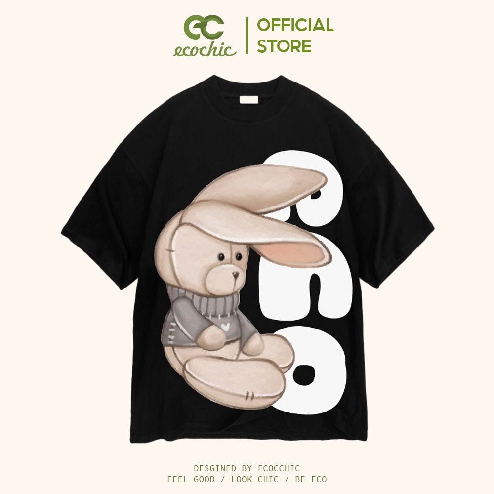 ECOCHIC SNOOKUMS BUNNY T-Shirt Tee Local Brand Genuine Unisex Loose Form Oversize Premium Cotton 100% F908 