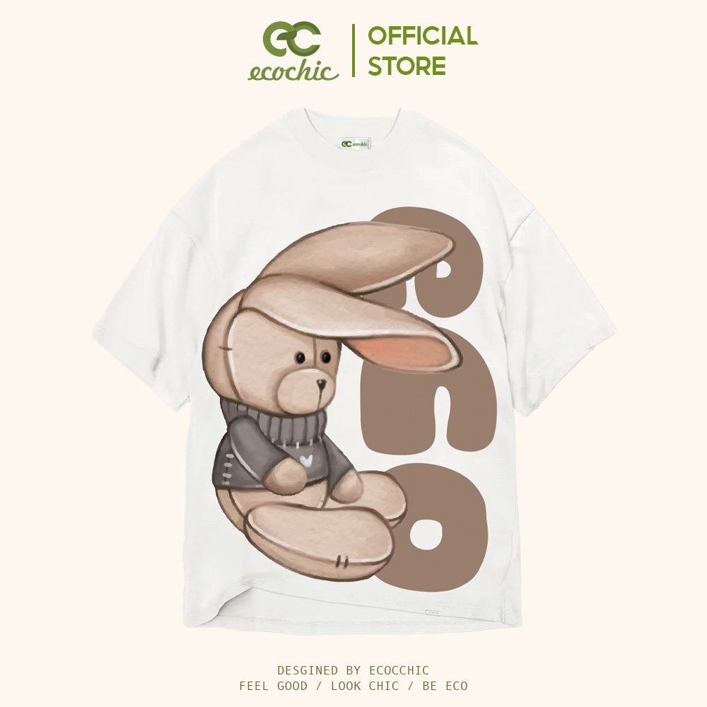 ECOCHIC SNOOKUMS BUNNY T-Shirt Tee Local Brand Genuine Unisex Loose Form Oversize Premium Cotton 100% F908 