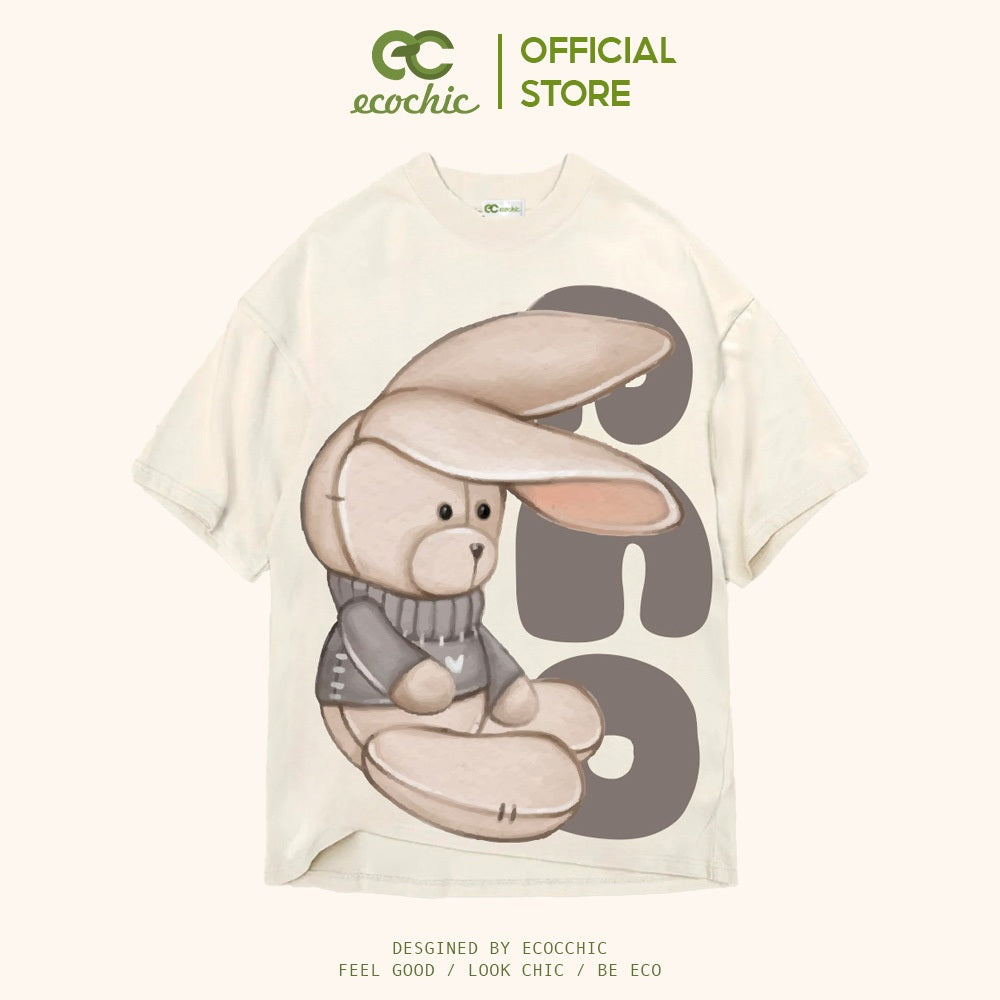 ECOCHIC SNOOKUMS BUNNY T-Shirt Tee Local Brand Genuine Unisex Loose Form Oversize Premium Cotton 100% F908 