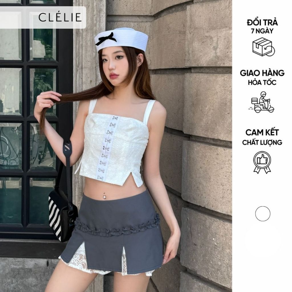 Áo corset phối ren có dây kéo | LAMI - CLÉLIE