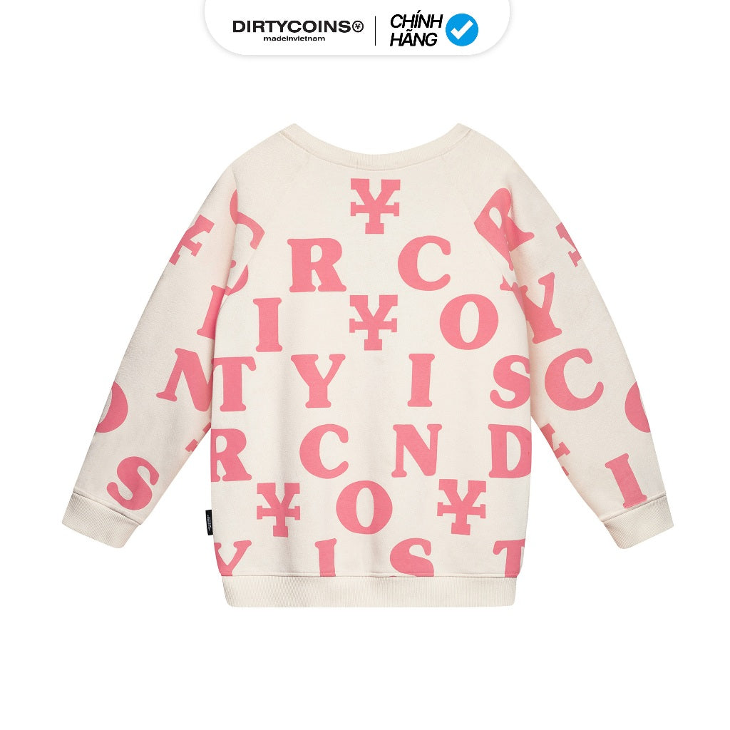 DirtyCoins Print Cardigan - Ivory/Pink