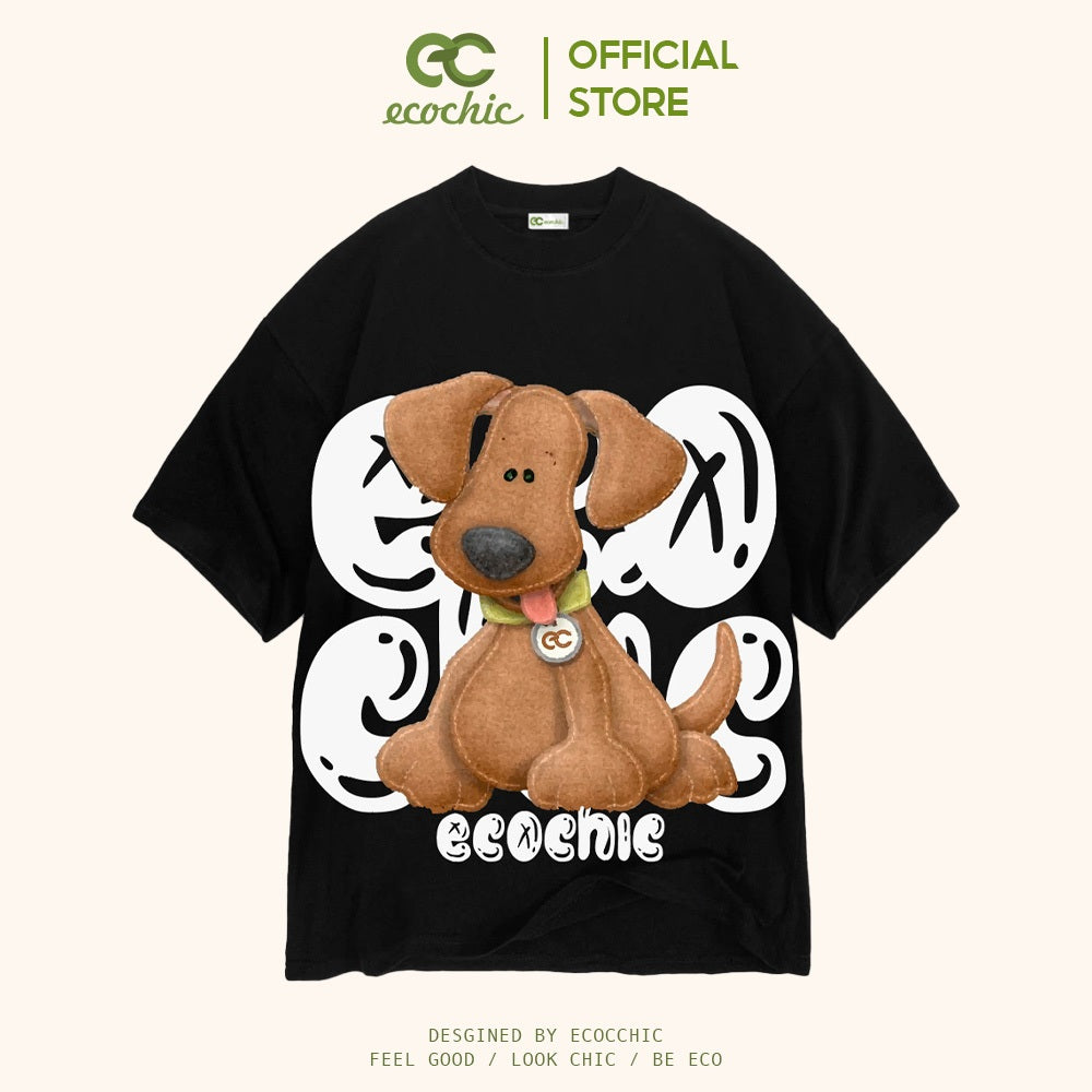 Áo Phông ECOCHIC BROWN DOG Tee Local Brand Chính Hãng Unisex Form Rộng Oversize Premium Cotton 100% B004