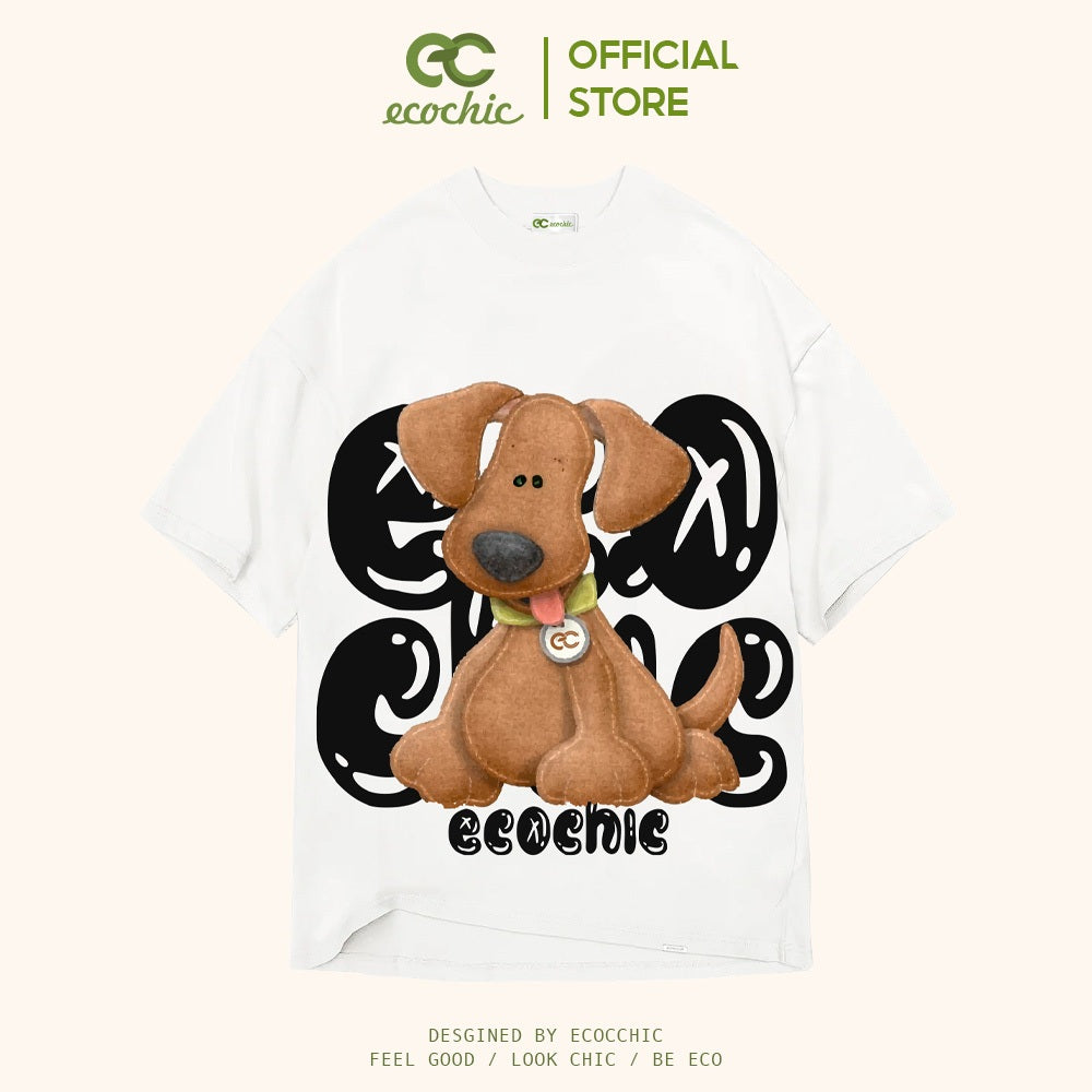 ECOCHIC BROWN DOG T-Shirt Tee Local Brand Genuine Unisex Loose Form Oversize Premium Cotton 100% B004 