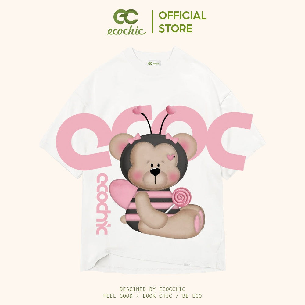 ECOCHIC BEE BEAR T-Shirt Tee Local Brand Genuine Unisex Loose Form Oversize Premium Cotton 100% B003 