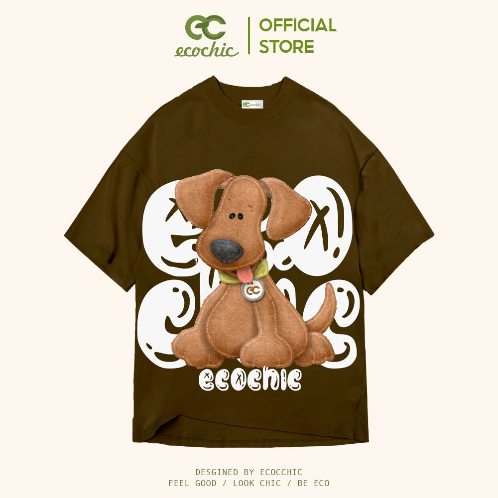 ECOCHIC BROWN DOG Tee Local Brand Authentic Unisex Oversize Premium Cotton 100% B004