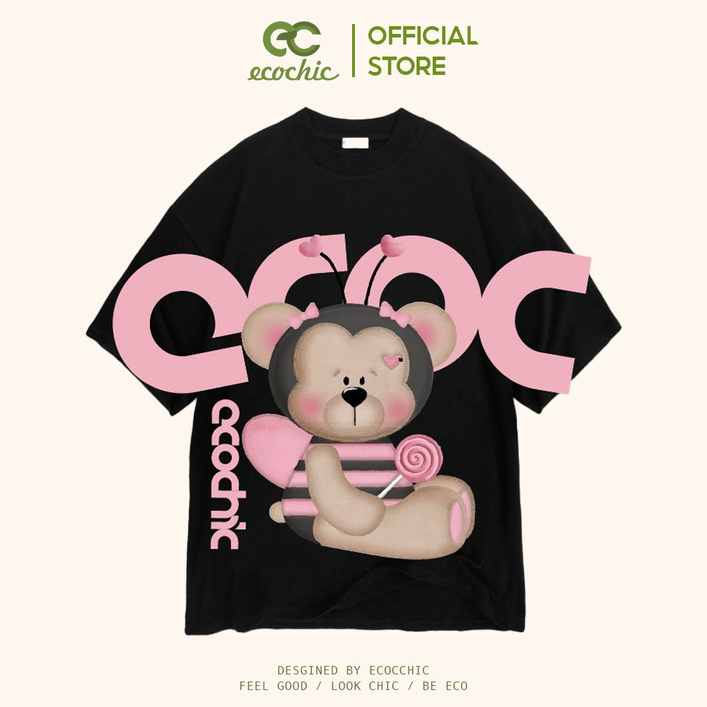 ECOCHIC BEE BEAR T-Shirt Tee Local Brand Genuine Unisex Loose Form Oversize Premium Cotton 100% B003 