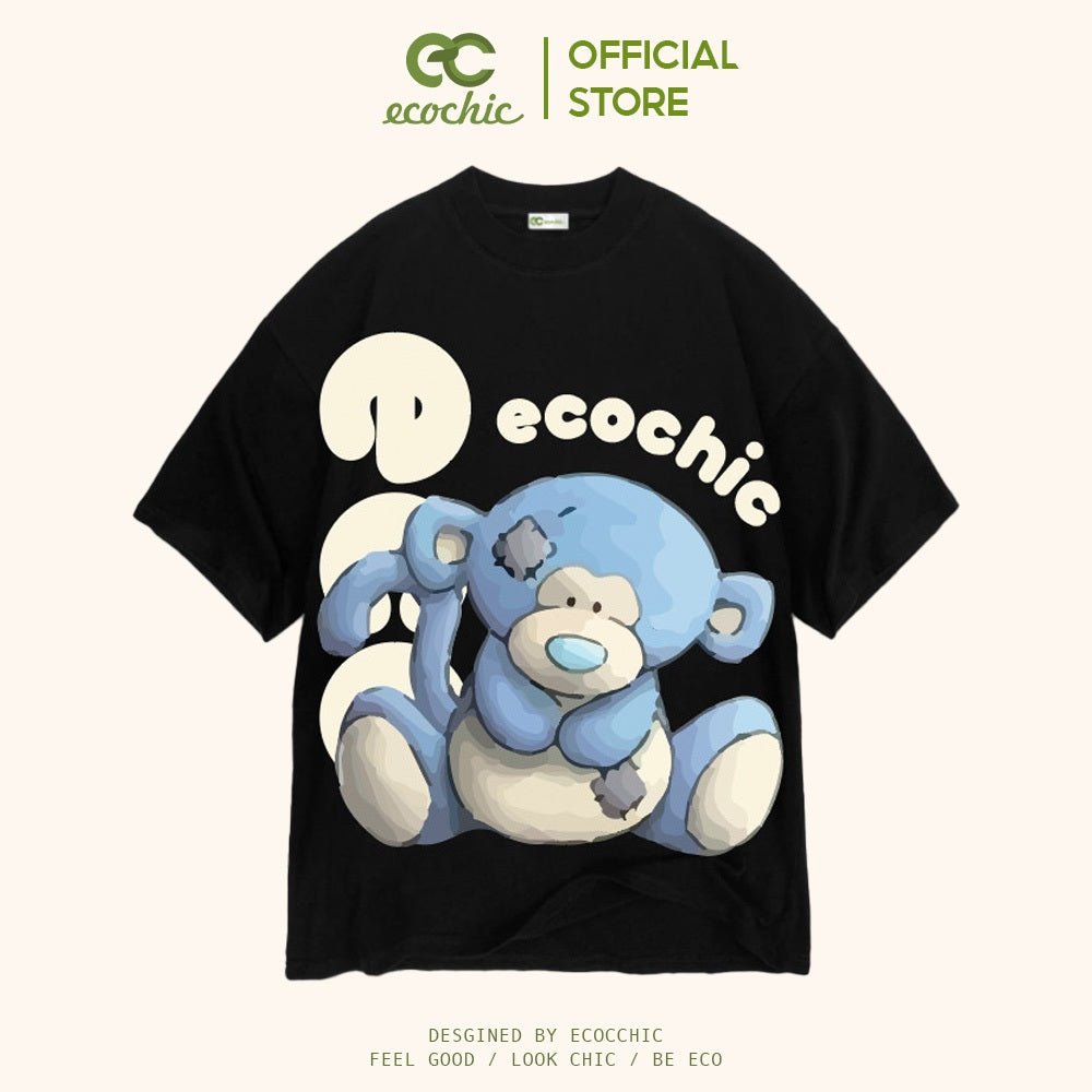 ECOCHIC MONKEY BAE BLUE Tee Local Brand Authentic Unisex Oversize Premium Cotton 100% B002