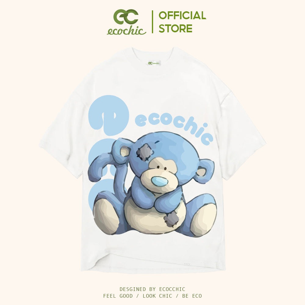 ECOCHIC MONKEY BAE BLUE Tee Local Brand Authentic Unisex Oversize Premium Cotton 100% B002