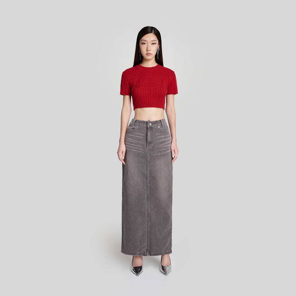 DEAR JOSÉ - Marriott maxi skirt in washed gray denim